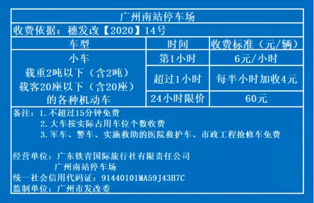 广州南站停车场天价停车费广州南站停车场收费标准