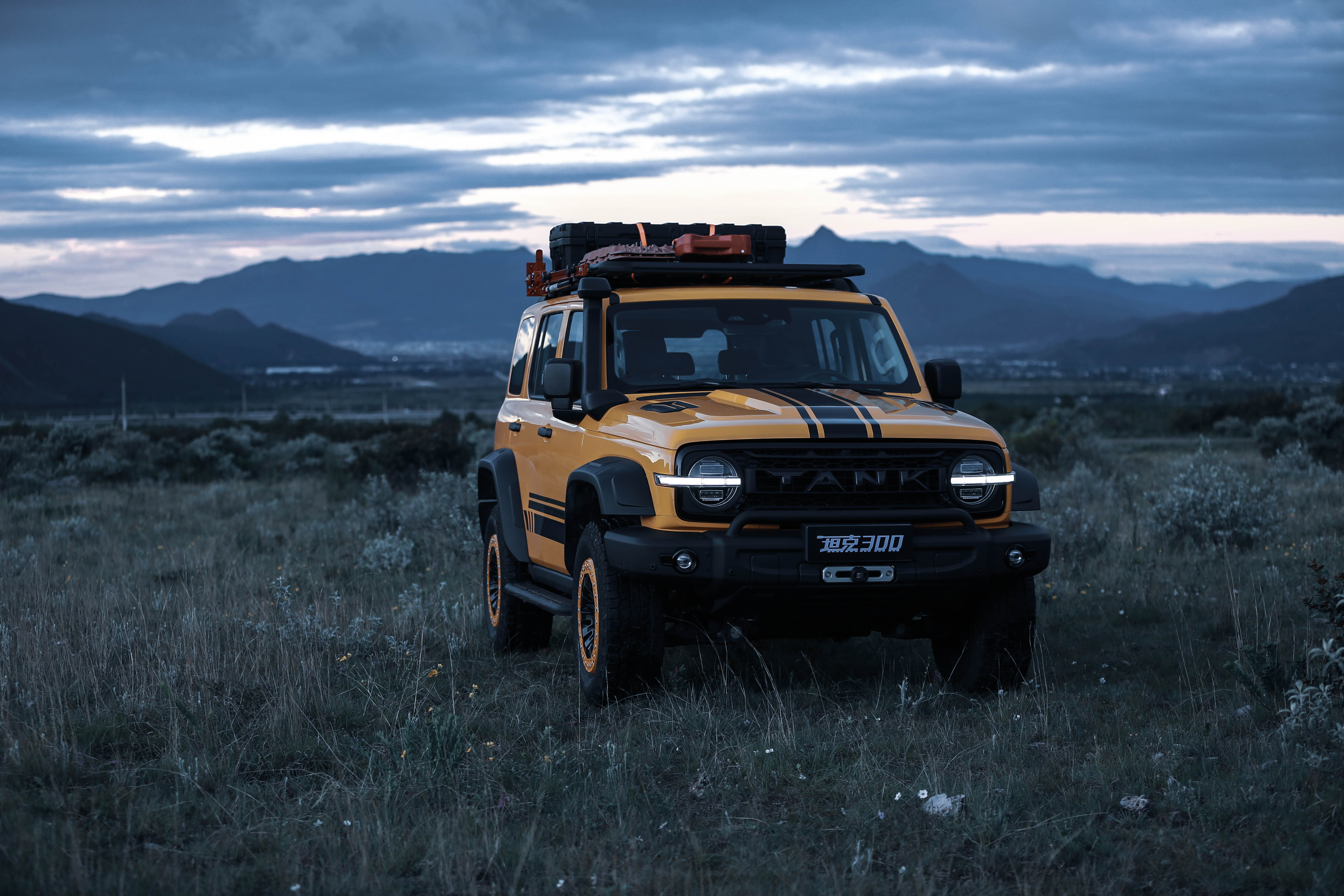 从官图来看,新车的前脸造型比较粗犷,扁平的格栅内部加入了"tank"字样