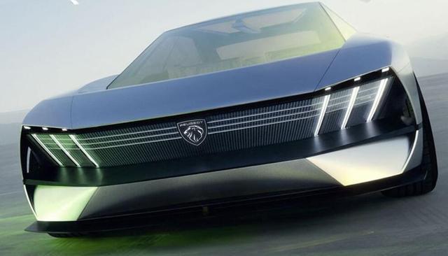 战斗的电动狮矩形方向盘双电机标致inception概念车全球首发