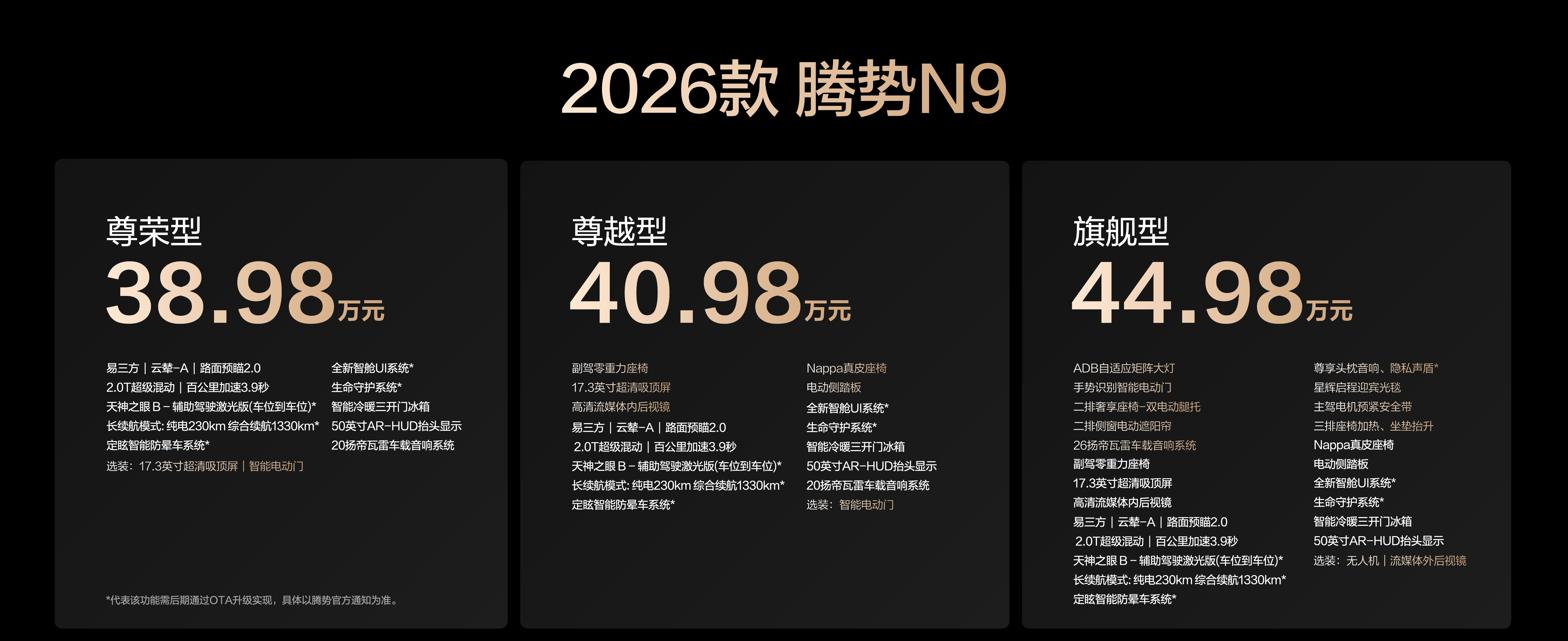 资讯 出色，更出众！2026款腾势N9正式上市