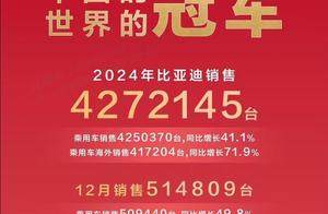 比亚迪 2024 年全球销量三冠王，彰显新能源汽车领军实力