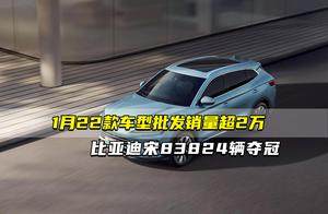 乘联会：1月22款车型批发销量超2万 比亚迪宋83824辆夺冠