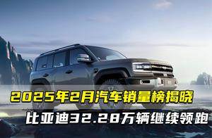 2025年2月汽车销量榜揭晓 比亚迪32.28万辆继续领跑