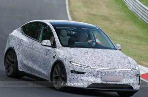 特斯拉新款Model Y Performance原型车纽博格林赛道测试，细节曝光