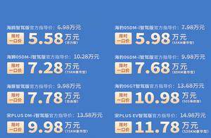 直降5.3万！比亚迪智驾版全系大促，海豹07等22款车型限时一口价