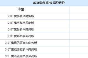2025款红旗H9上市！全系标配8AT，共推出7款配置