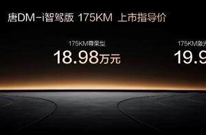 家用首选！唐DM-i智驾版 175KM长续航版上市售价17.98万起