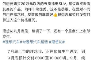 理想i6：锚定25 - 30万区间，要做纯电SUV“破局者”