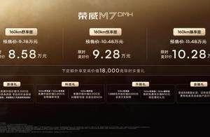 荣威M7 DMH重磅上市，价格杀到8.58万，五大件终身质保