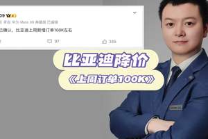 降价比智驾厉害，比亚迪上周订单100K #比亚迪 #抖音汽车