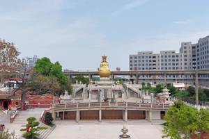 航拍晋江福林寺露天观音坐像。