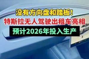 杜绝扯皮现象，特斯拉无人驾驶出租车亮相，没有方向盘和踏板