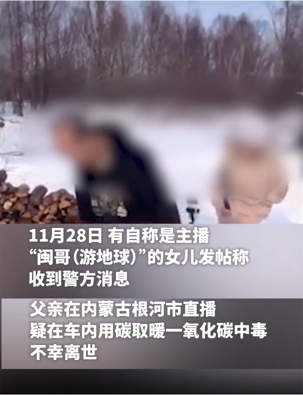 户外主播车内烧炭导致窒息，死亡原因或为一氧化碳中毒