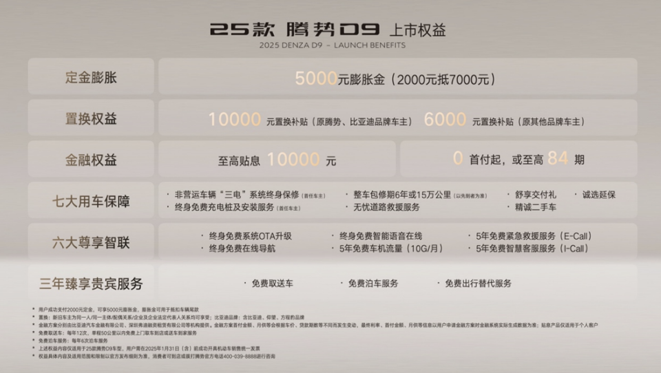 25款腾势D9上市，33.98万元起！