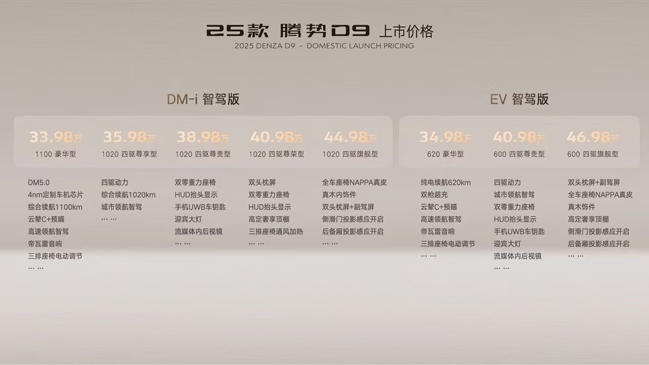 全能MPV新标杆！2025款腾势D9正式上市，售价33.98万起