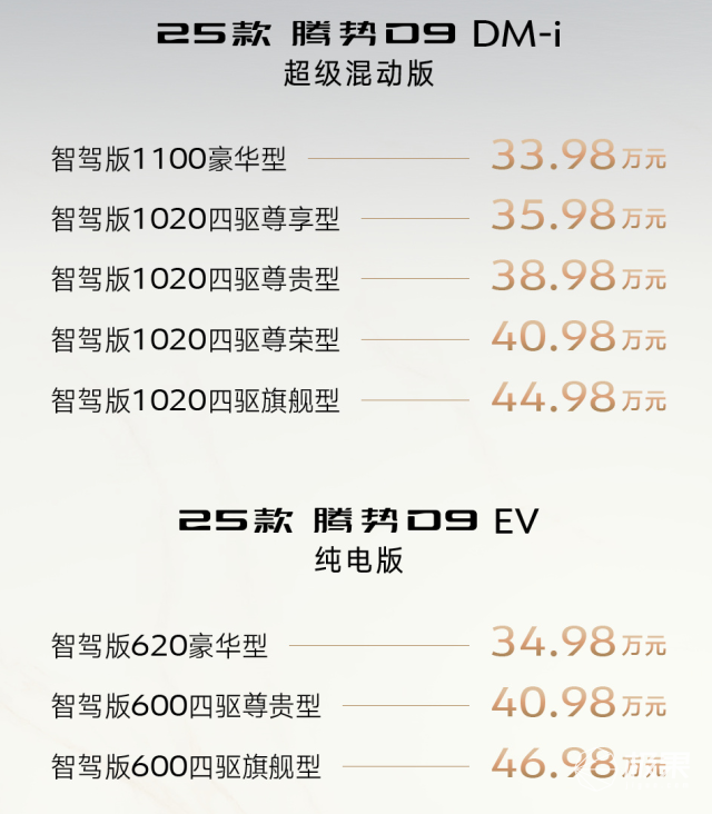 33.98万起！2025款腾势D9上市，“天神之眼”上车，要卷疯MPV市场？