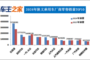 2024年汽车销量排行榜 比亚迪涨势迅猛