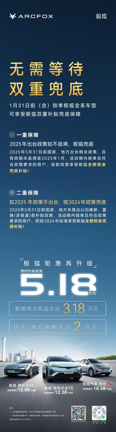 国补未到，实惠先至，“双重兜底”北汽极狐给用户吃下购车“定心丸”