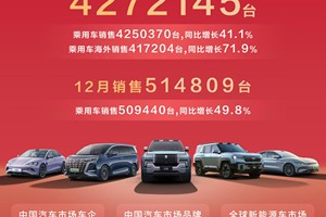 打破合资榜一地位，比亚迪2024全年销量427万辆蝉联三冠