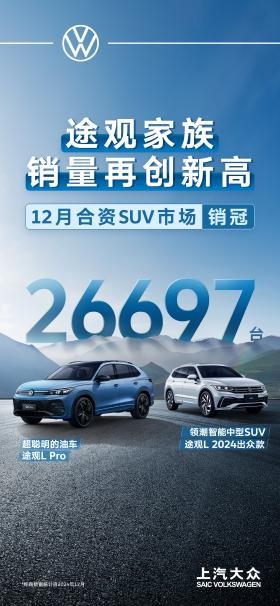 2024年继续卖爆 上汽大众大众品牌年销超114万辆