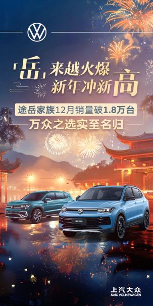 2024年继续卖爆 上汽大众大众品牌年销超114万辆