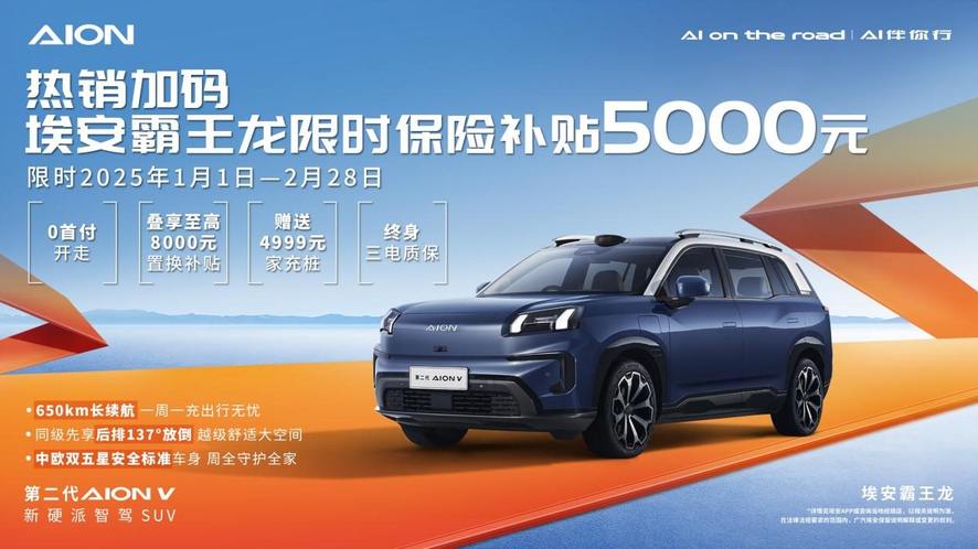 埃安率先打响新年抢攻第一枪 埃安霸王龙限时保险补贴5000元