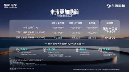 东风风神2025款皓瀚上市，限时补贴兜底价6.49万元起