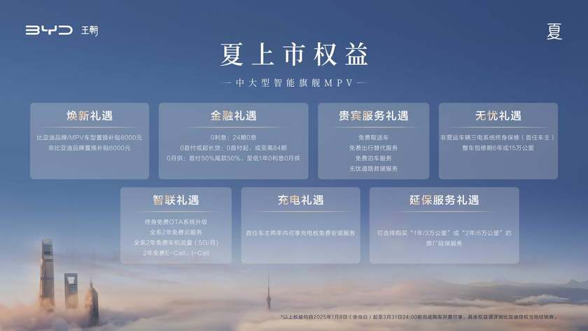 中大型智能旗舰MPV比亚迪夏正式上市 售价24.98—30.98万元