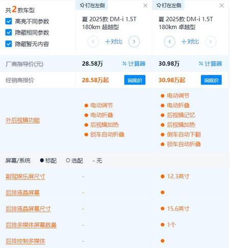 比亚迪夏选车攻略：24.98万起 最值得买的是100km顶配车型？