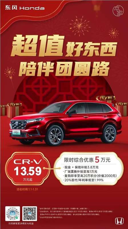 东风Honda CR-V四季度销量环比飙升近60%！2024年国内终端销量近18万辆