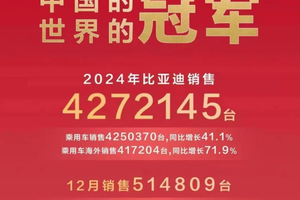 2024年比亚迪斩获“三冠王”！技术是赢得销量的关键