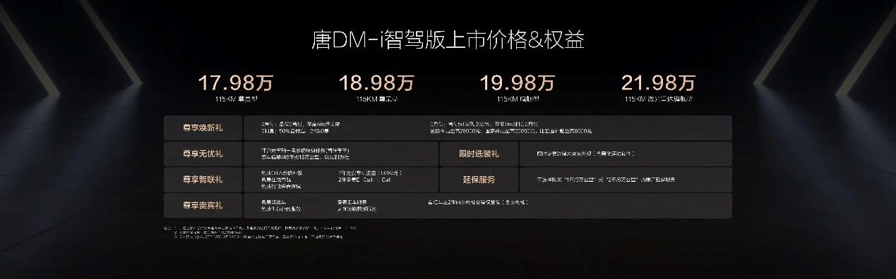 唐DM-i智驾版售价17.98万起，实现中型SUV智驾普及