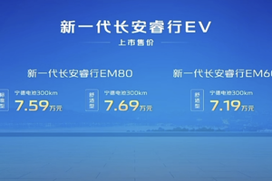 7.19万起，宁德时代电池、300km续航，新一代长安睿行EV上市