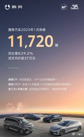 中国销冠 比亚迪25年1 月销售30 万台