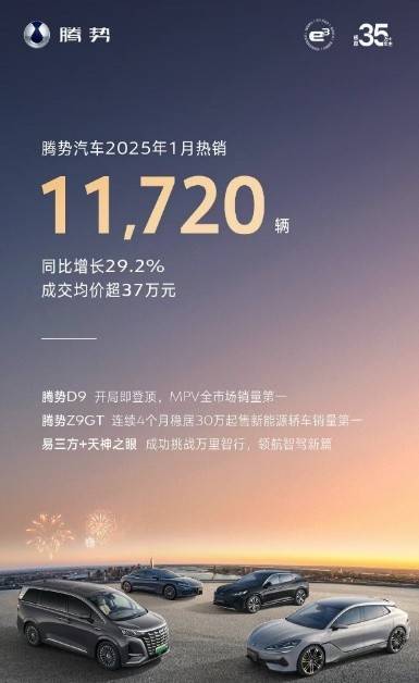 中国销冠 比亚迪25年1月销售30万台