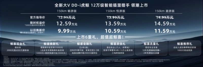 150km纯电续航！启辰全新大V DD-i虎鲸上市12.59万起