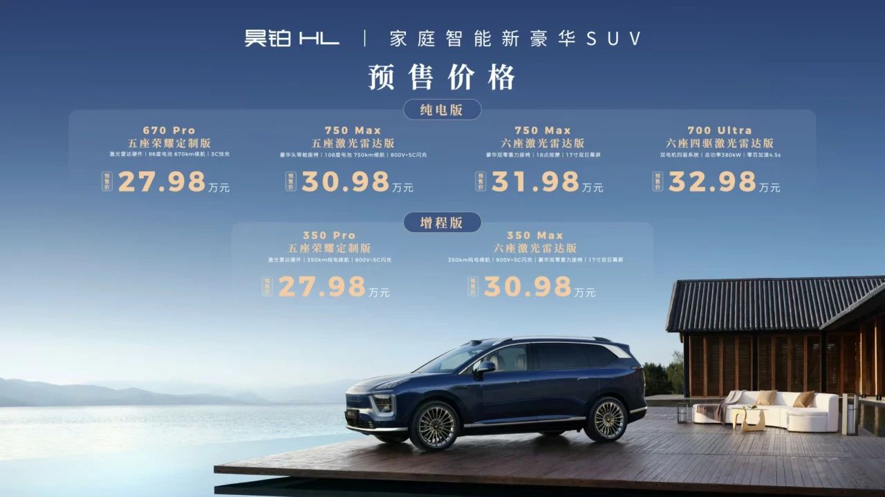 昊铂HL：全系标配“所有旗舰SUV”当家配置