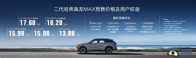 高阶智驾上车即搭载 二代哈弗枭龙MAX开启预售13.88万元起