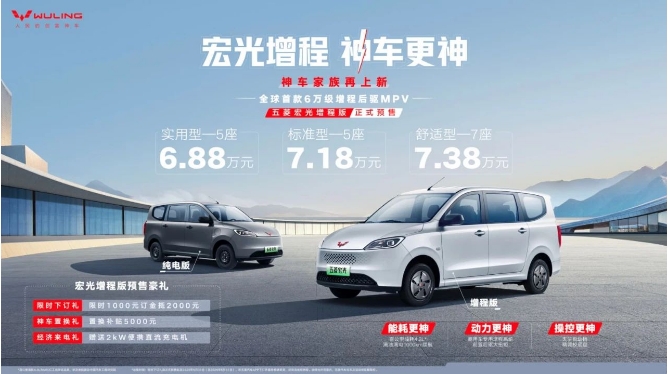 五菱宏光增程版6.88万起预售，三大"神技”赋能商用车技术平权