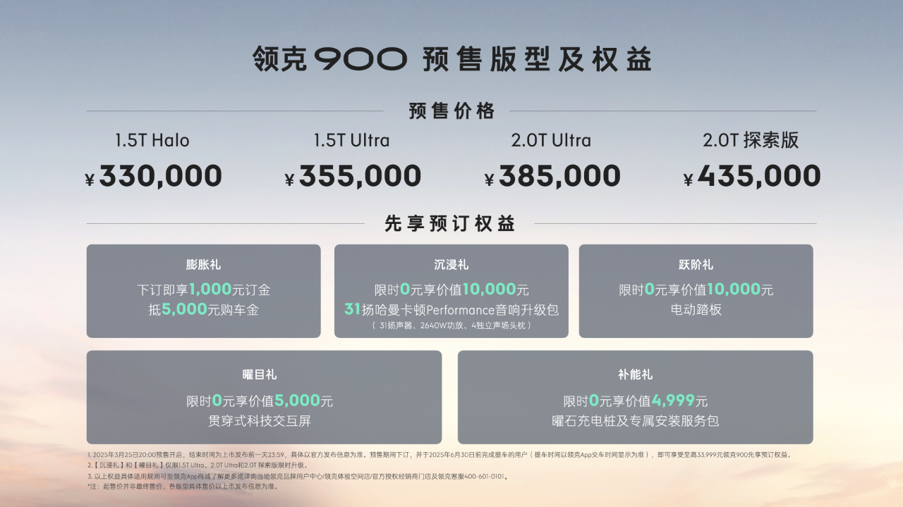 大型SUV市场搅局者！领克900预售价33万起
