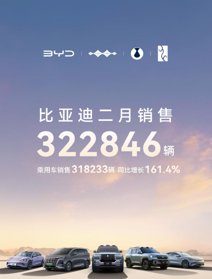 比亚迪2月再夺销量第一，智驾的含金量还在提升！