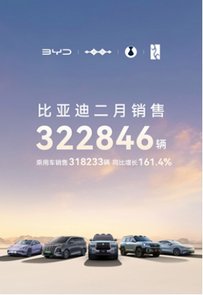 2月车企销量看点，比亚迪持续领跑，新能源势头强劲