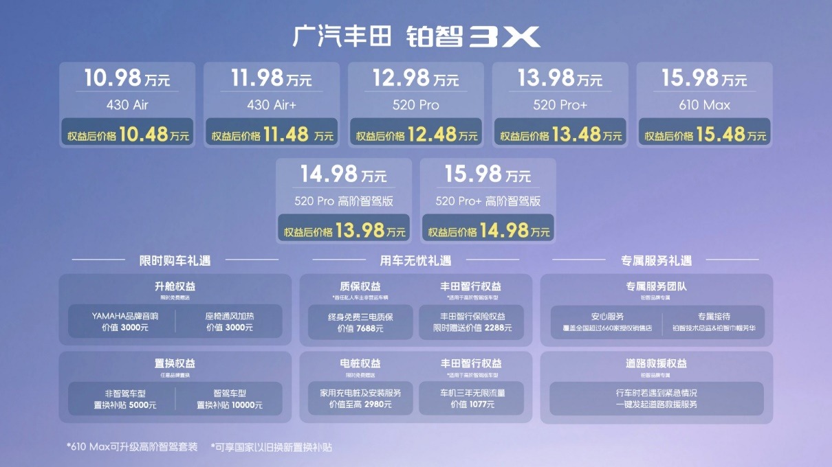 铂智3X正式上市，售价10.98万起
