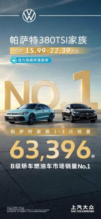 帕萨特家族一季度热销63,396辆 帕萨特 Pro产品实力再加码