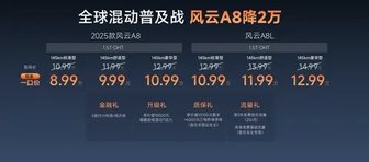 现金一口价8.99万起售，2025款风云A8心动而来