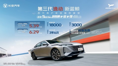 补贴后5.39万元起，国民家轿2025款第三代逸动上市，一箱油可跑一千公里