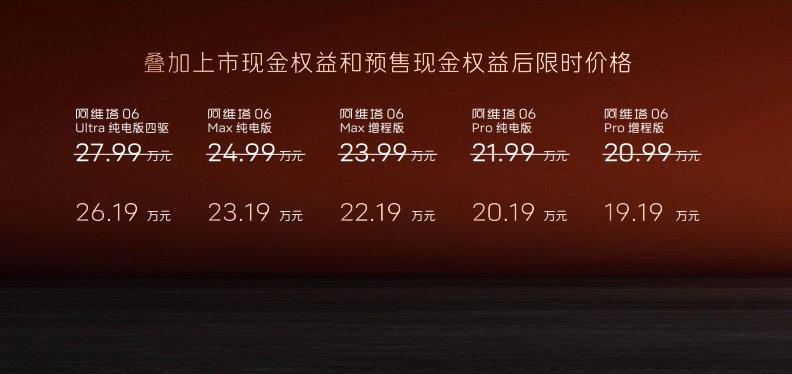 阿维塔06正式上市，权益后到手价19.19万元起！