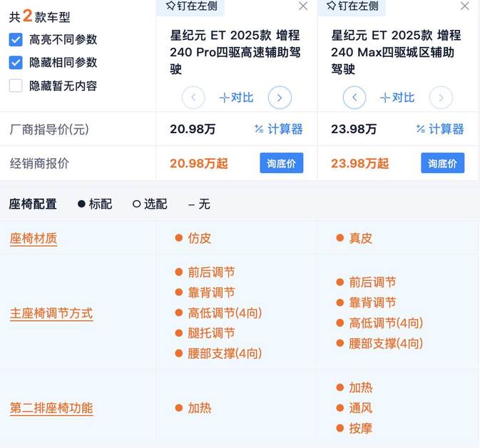 17.28万起 星纪元ET增程版选车攻略 两驱中配最值得买？四驱选谁？