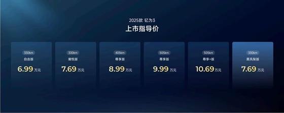 25款钇为3焕新上市6.99万起，打造超质感潮美纯电车
