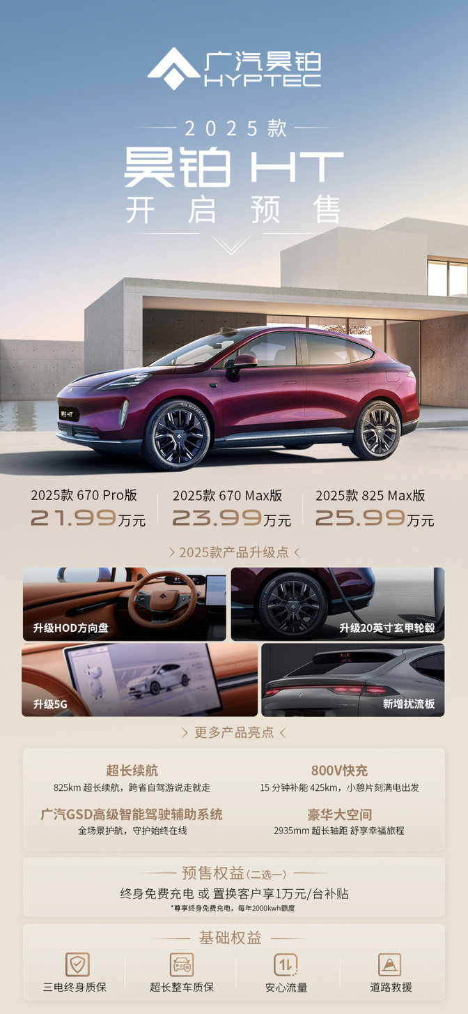 广汽昊铂HT/GT 2025款开启预售，四大产品升级带来豪华进阶